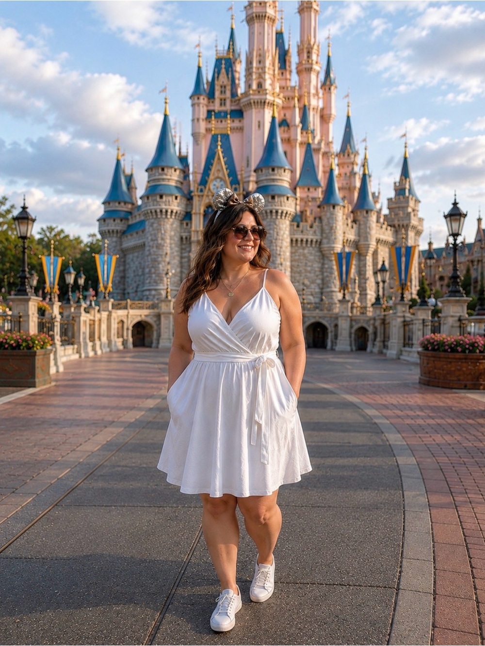 ININ White Activewear Wrap Dress Women’s XL NWT Disney Travel Tennis Golf